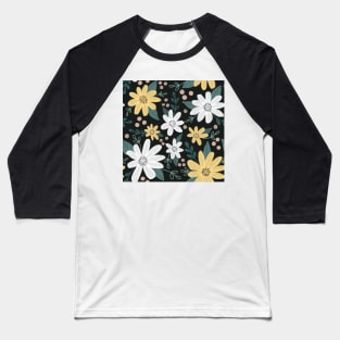 Spring Daisy Print Baseball T-Shirt